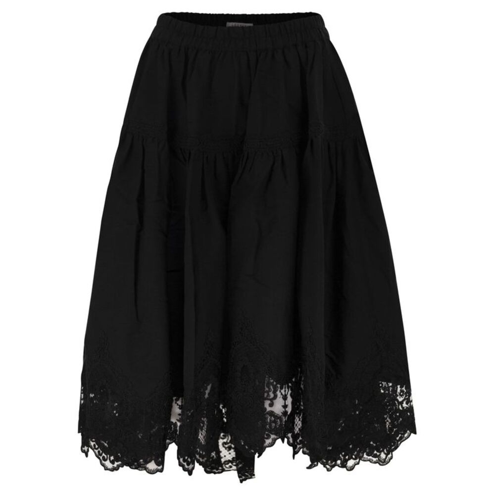 Maurizio Mykonos Women Linen And Rayon Midi Skirt With Embroidered Hem